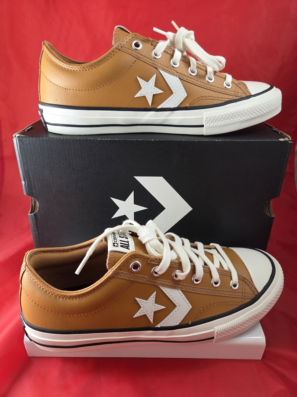 Converse Kids' Brown Leather Star Low-Top Sneakers